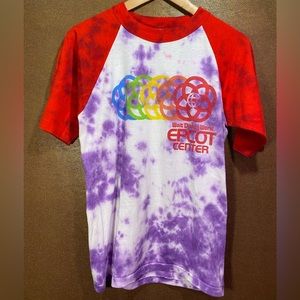 Vintage 80s Disney World Epcot Rainbow Tie-Dye - Red Raglan Single Stitch Sz S